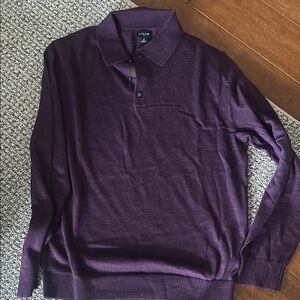J. Crew Men's Merino wool-blend sweater-polo, size M